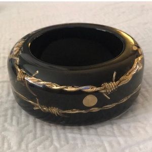 Luc Kieffer Paris Barb Wire Resin Thick Bangle Bracelet